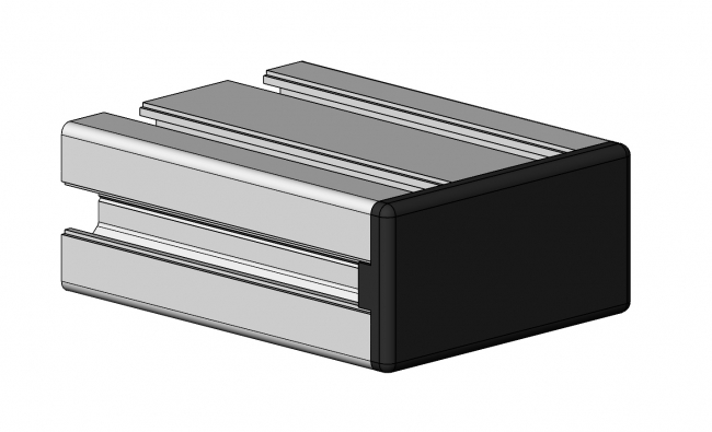 Abdeckkappe Rechteck für Nut 10, Aluminiumprofil, Systemprofil Profilzubehör, Aluminiumprofil, Systemprofil, Aluprofil, Maschinenbauprofil, Raster 20, Raster 30, Raster 40, Raster 45, Raster 50, Nut 6, Nut 8, Nut 10