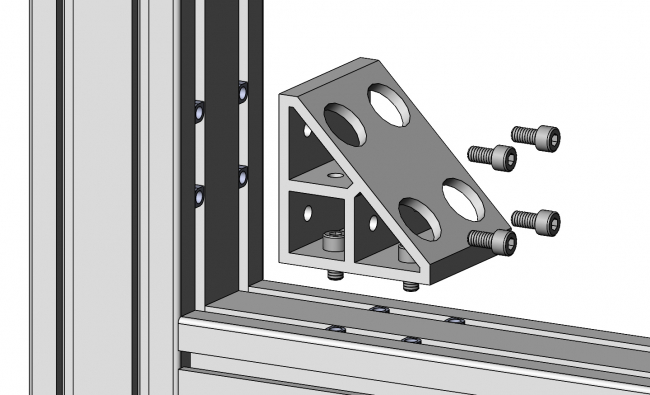 Winkel, Eckwinkel, Winkelverbinder, Gusswinkel, Aluwinkel, Verbinder, Verbindungselement, Knotenelement