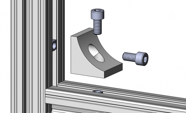 Winkel, Eckwinkel, Winkelverbinder,  Aluwinkel, Verbinder, Verbindungselement, Knotenelement