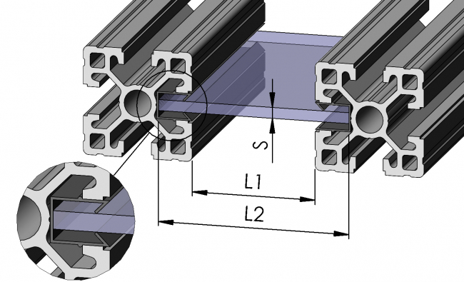 Einfassprofil Nut 10, Flächenelement, Türenelement Flächenelement, Türenelement, Platten, Schreiben, Schutzeinhausung, einfassen, Klemmen, Dichten, Fixieren