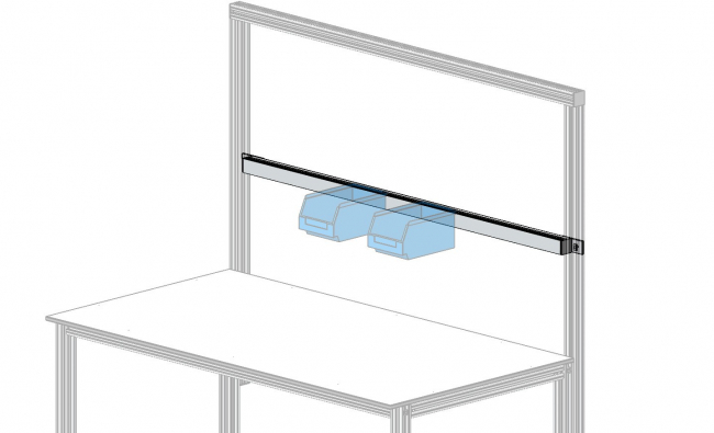 Einhängeprofil, Sichtlagerkästen, Greifschalen Sichtlagerkästen, Greifschalen, Schraubenkasten, Materialbereitstellung