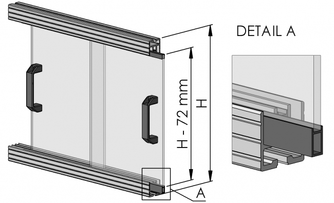 Einlegeprofil für Schiebetür, Systemprofil, Maschinenbauprofil Aluminiumprofil, Systemprofil, Aluprofil, Maschinenbauprofil, Raster 30, Nut 8