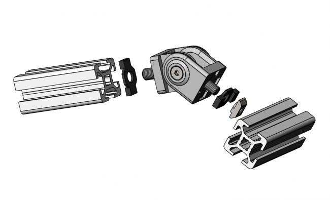 Winkelverbinder, Gelenke Stufenlos, Gradverbinder, Schrägverbinder, Diagonalverbinder, Diagonalstrebe