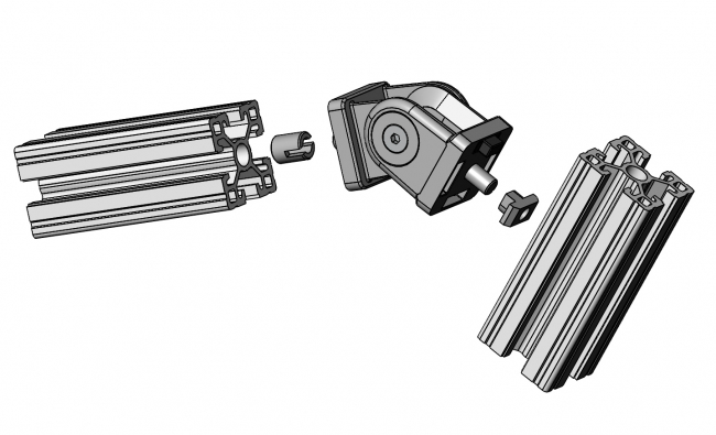 Gelenk 40x40, Winkelverbinder, Stufenlos Winkelverbinder, Gelenke Stufenlos, Gradverbinder, Schrägverbinder, Diagonalverbinder, Diagonalstrebe
