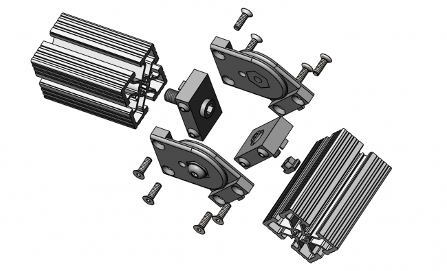 Winkelverbinder, Gelenke Stufenlos, Gradverbinder, Schrägverbinder, Diagonalverbinder, Diagonalstrebe