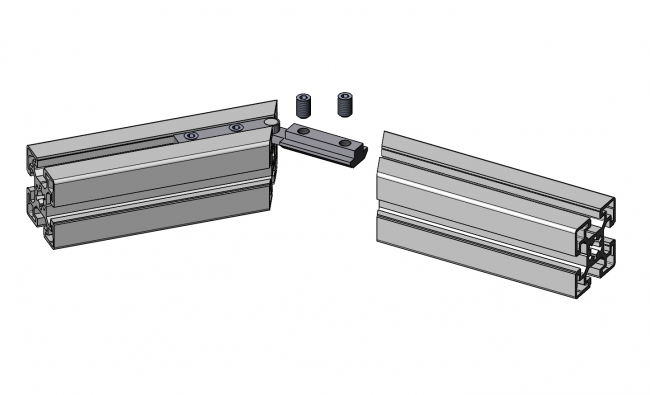 Scharnier, Diagonalverbinder, Winkelverbinder, Nutverbinder, Nutwinkel, Nutklemme