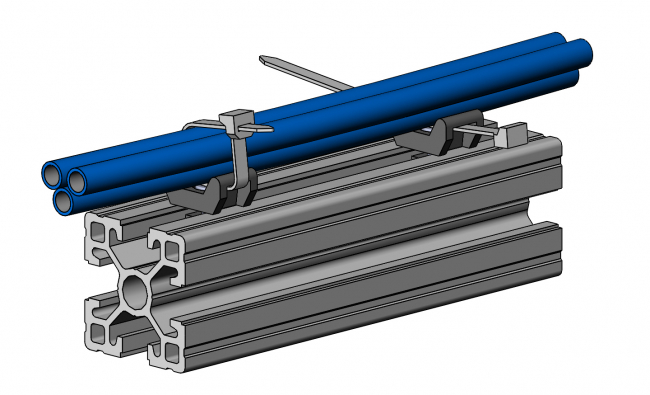 Kabelblock 1-Weg, Kabelbinder, Kabelführung, Schlauchführung Kabelbinder, Kabelführung, Schlauchführung, Leitungsführung, Installationselemente, Kabelfixierung, Leitungsfixierung, Kabelhalter, Zugentlastung, Kabelhalterung, Kabelklemme, Aluprofiltechnik