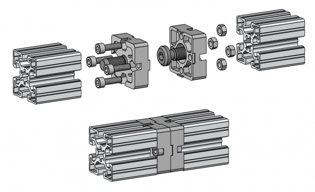 Längsverbinder, Verbinder, Verbindung, Stirnverbinder, Verlängerung