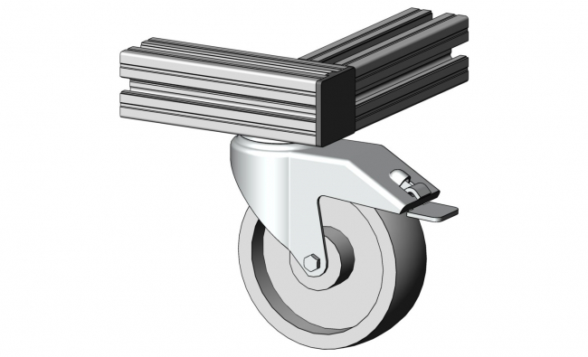 Lenkrolle mit Rückenloch PA, Rad, Reifen, Rolle Lenkrolle, Bockrolle, Feststeller, Rolle, Rückenloch, Rückenplatte, Bodenrollen, Reifen, Transport