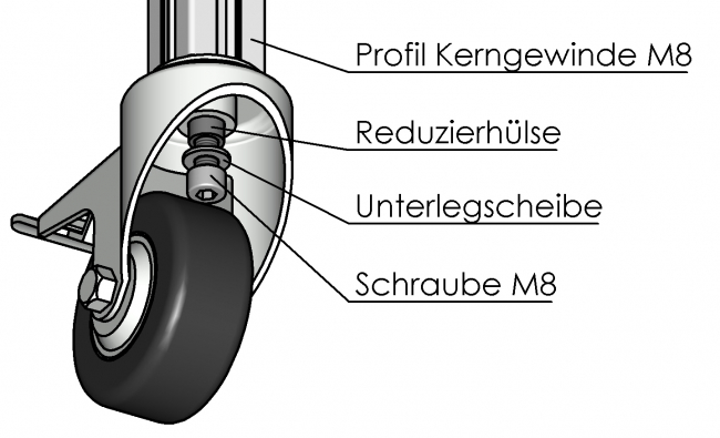Reduzierhülse für M8, Distanzhülse, Adapter, Adapterhülse, Rohr Reduzierhülse für M8, Distanzhülse, Adapter, Adapterhülse, Rohr