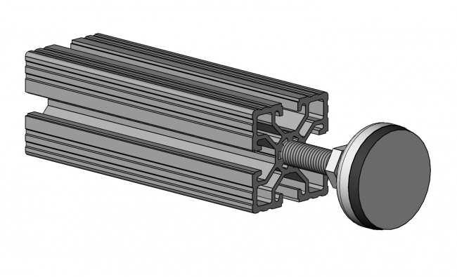Stellfuß Edelstahl mit Anti-Rutsch-Einlage, Gewindefuß, Tischfuß Gewindefuß, Fuß, Rund, M12, Kugelkopfgelenk, Gewindespindel, M8, Ständer, Tischfuß, Gestellfuß