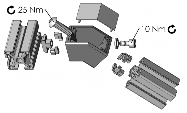 Verbinder 45°, Verbinder, Verbindung, 45