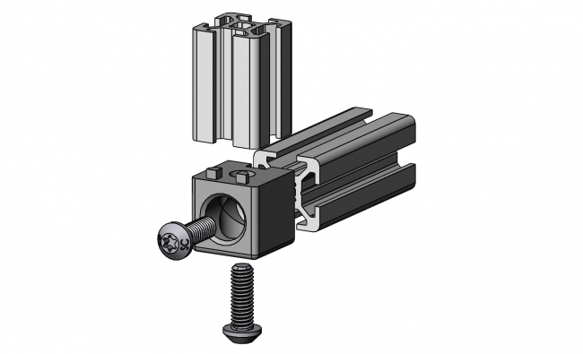 Würfelverbinder für 2 Profile, Eckverbinder, Knotenverbinder Eckverbinder, Knotenverbinder, Rahmenverbinder, Gehäußeverbinder, Würfel, Außenverbinder, Verbinder, Verbindungselement