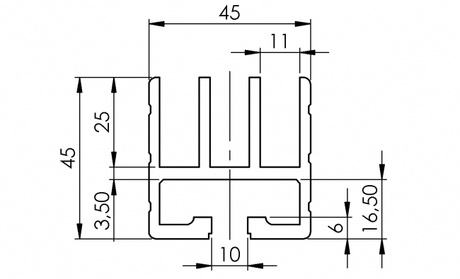 Führungsprofil für Schiebetür, Aluminiumprofil, Systemprofil, Aluprofil Aluminiumprofil, Systemprofil, Aluprofil, Maschinenbauprofil, Raster 30, Nut 8