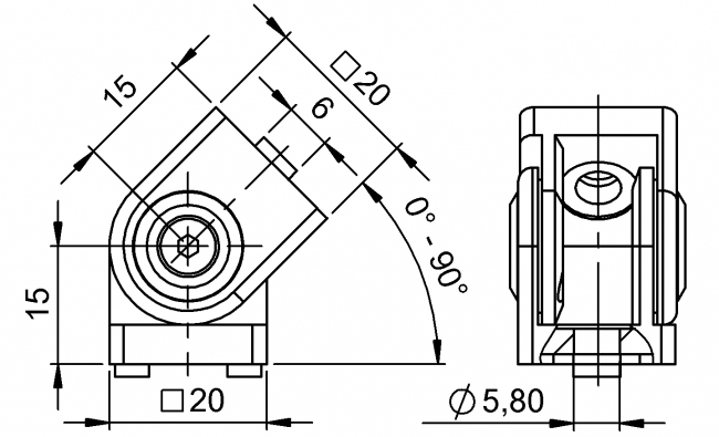 Winkelverbinder, Gelenke Stufenlos, Gradverbinder, Schrägverbinder, Diagonalverbinder, Diagonalstrebe