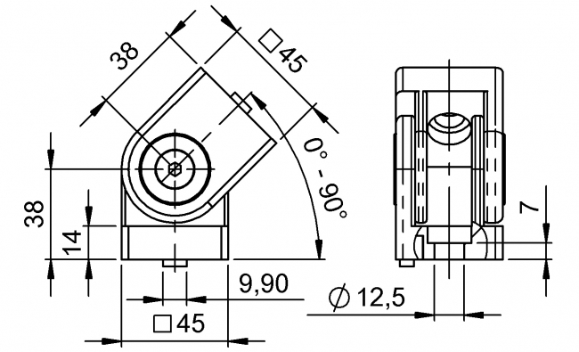 Winkelverbinder, Gelenke Stufenlos, Gradverbinder, Schrägverbinder, Diagonalverbinder, Diagonalstrebe