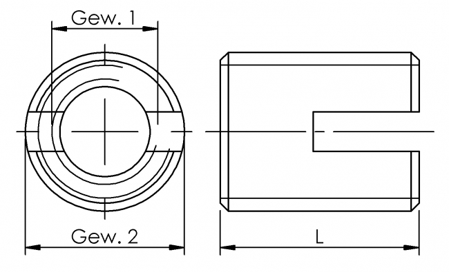 Ensat, Adapter, Gewindeadapter, Hülse, Buchse
