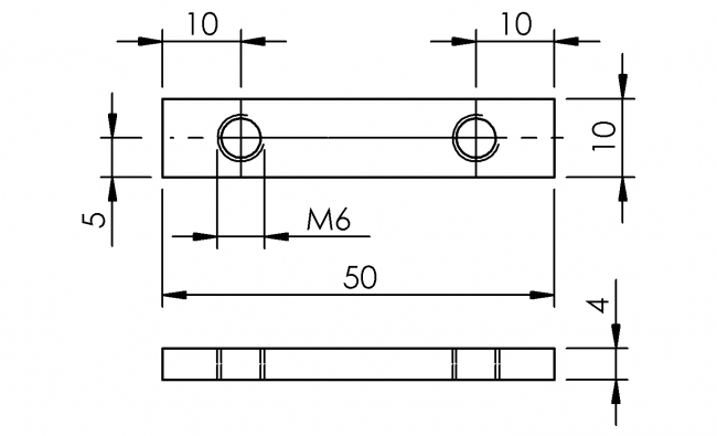 Gewindeplatte 2-Loch, Nutenstein, Platte, Lochplatte Nutenstein, Platte, Lochplatte
