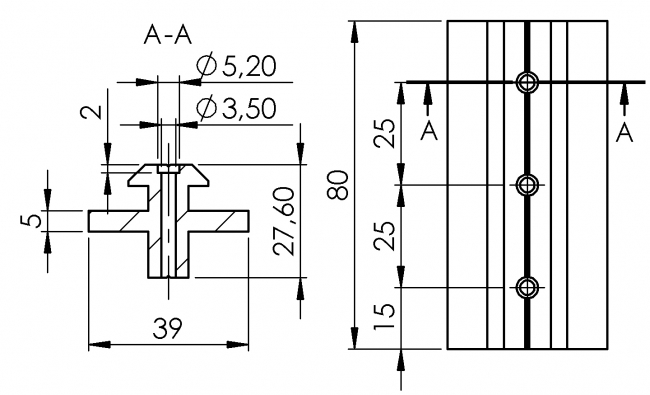 Gleiter Typ B für Nut 10, Lineartechnik Lineareinheit, Lineartechnik, Linearrollen, Linearschlitten, Gleitschiene, Rollschiene, Lastschlitten