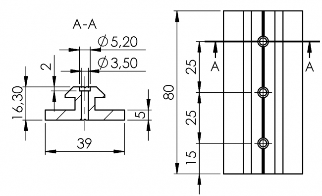 Gleiter Typ D für Nut 10, Lineartechnik Lineareinheit, Lineartechnik, Linearrollen, Linearschlitten, Gleitschiene, Rollschiene, Lastschlitten