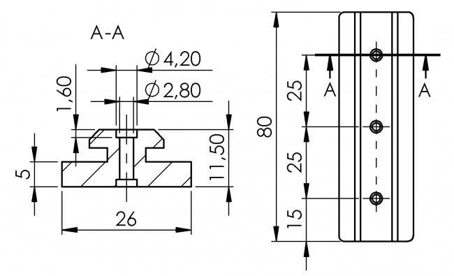 Gleiter Typ D für Nut 8, Lineartechnik Lineareinheit, Lineartechnik, Linearrollen, Linearschlitten, Gleitschiene, Rollschiene, Lastschlitten