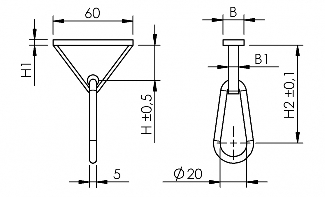 Hängegleiter mit Karabinerhaken, Sicherung, Haken Verbinder, Handling, Sicherung, Haken