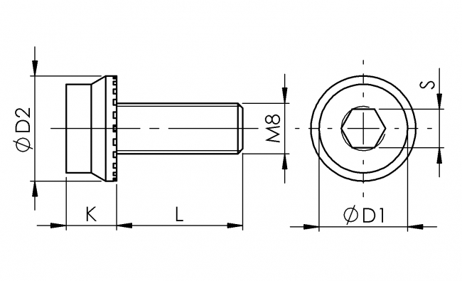 Innensechskant-Ripp-Schraube, Selbsthemmend, Spezialschraube, ESD Innensechskant-Ripp-Schraube, Schraube, Ripp-Schraube, Ripp, Innensechskant, Sonderform, Selbsthemmend, Spezialschraube, ESD,