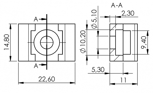 Kabelblock 1-Weg, Kabelbinder, Kabelführung, Schlauchführung Kabelbinder, Kabelführung, Schlauchführung, Leitungsführung, Installationselemente, Kabelfixierung, Leitungsfixierung, Kabelhalter, Zugentlastung, Kabelhalterung, Kabelklemme, Aluprofiltechnik