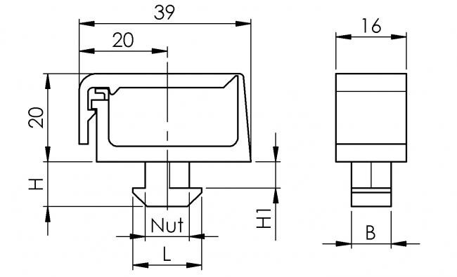 Kabelclip 1-Kammer, Haltering, Kabelführung, Schlauchführung Haltering, Kabelführung, Schlauchführung, Leitungsführung, Installationselemente, Flexibel, elastisch, dynamisch, Kabelfixierung, Leitungsfixierung, Kabelhalter, Zugentlastung, Kabelhalterung, Kabelklemme, Aluprofiltechnik
