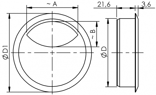 Kabeldurchlass rund, Durchlass, Durchführung, Kabel, Tülle