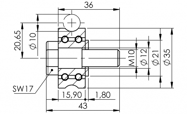 Laufrolle zentrischer Zapfen, Lineartechnik, Schlitten, Linearrollen Laufrolle mit zentrischem Zapfen, Laufrolle, Lineareinheit, Lineartechnik, Schlitten, Linearrollen, Linearschlitten, Gleitschiene, Rollschiene, Lastschlitten