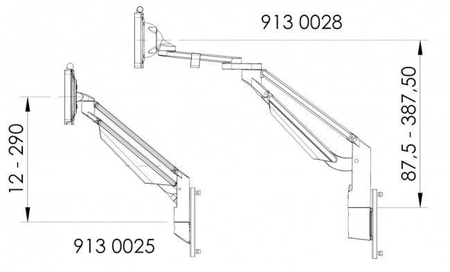 VESA Adapter, Schwenkarm, Ergolift, Monitor Wandhalterung, Monitor Tischhalterung, TV Lift, Monitorständer, Konferenzraum, Büro, Monitorhalterung Vollbeweglich, Monitor Arm Tischhalterung für Monitore, Bildschirme bis zu 27 Zoll, 8kg Belastbarkeit pro Arm