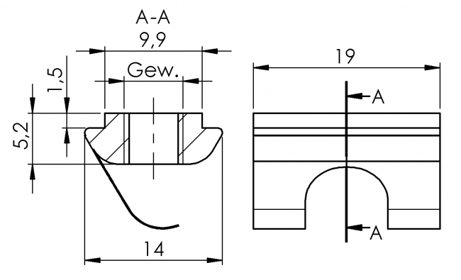 Nutenstein einschwenkbar Nut 10, Gewindeplatte, Rhombusstein Profilzubehör, NS, N-Stein, Gewindeplatte, Rhombusstein, Aluprofiltechnik