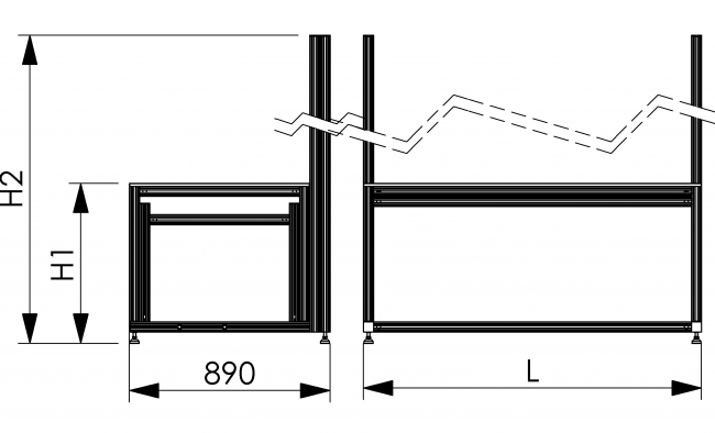 Premium-Arbeitsplatz höheneinstellbar, Werkbank, Montageplatz, Logistikarbeitsplatz