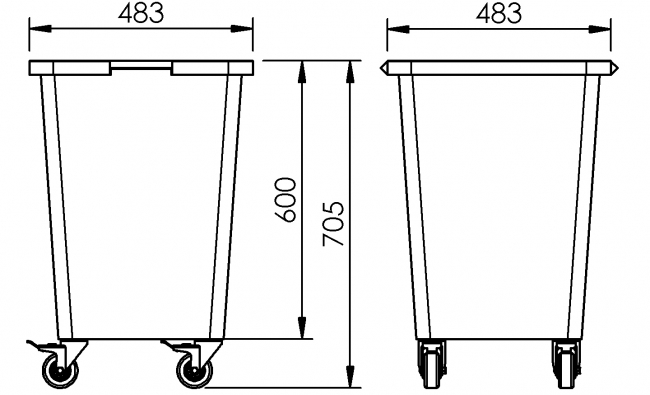 Recyclingwagen, Behälterwagen, Sammelwagen, Hausmeisterwagen, Logistikwagen, Intralogistik,  Kastenwagen, multifunktional, Behälter, Abfall, Müll, Verwertung,