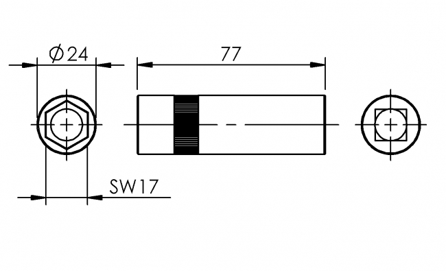 Stecknuss tief für Stellfüße, Nuss, Antrieb, Adapter Stecknuss tief für Stellfüße, Nuss, Antrieb, Adapter
