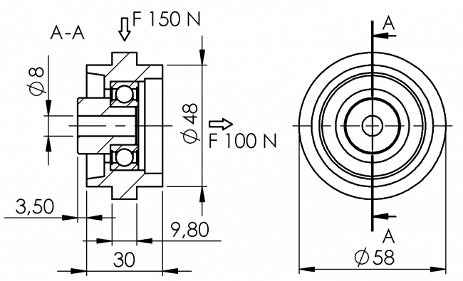 Tragrolle mit Führung, Lineartechnik, Linearrollen Tragrolle mit Führung, Lineareinheit, Lineartechnik, Linearrollen, Linearschlitten, Gleitschiene, Rollschiene, Lastschlitten