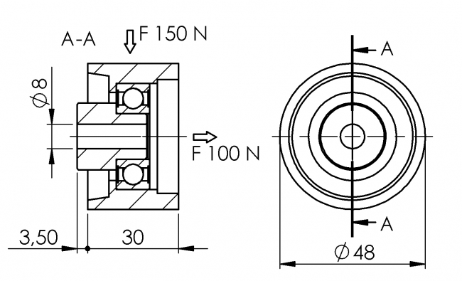 Tragrolle ohne Führung, Lineartechnik, Linearrollen Lineareinheit, Lineartechnik, Linearrollen, Linearschlitten, Gleitschiene, Rollschiene, Lastschlitten