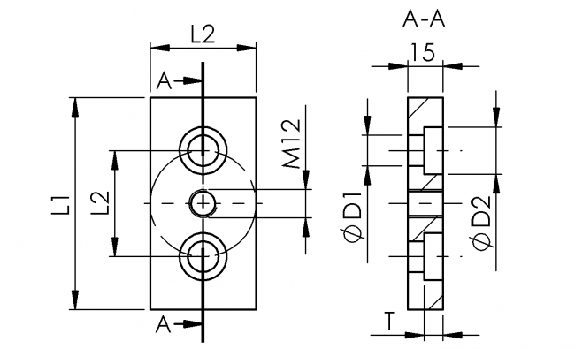 Transport- bzw. Abschlussplatte Rechteck, Transportsicherung, Kopfplatte Transportplatte, Transportsicherung, Kopfplatte, Transportvorrichtung, Ringschraube