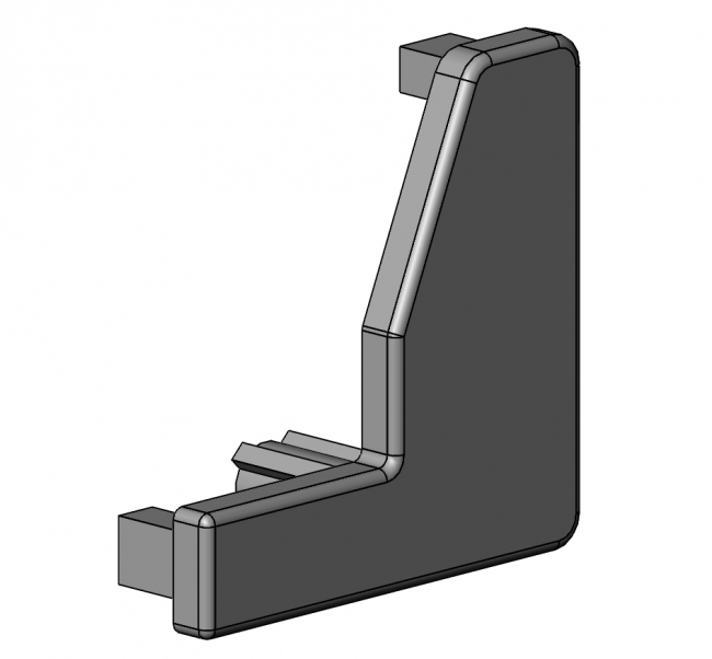 Abdeckkappe für Sonderprofil 100 1045, Profilzubehör, Aluminiumprofil, Systemprofil Profilzubehör, Aluminiumprofil, Systemprofil, Aluprofil, Maschinenbauprofil, Raster 20, Raster 30, Raster 40, Raster 45, Raster 50, Nut 6, Nut 8, Nut 10