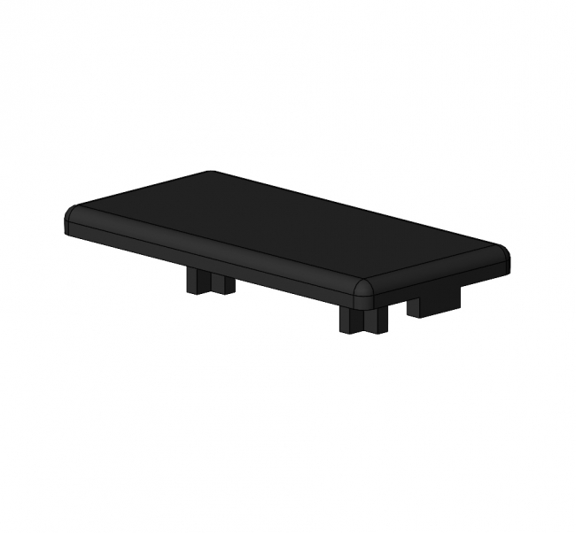 Abdeckkappe Rechteck, Aluminiumprofil, Systemprofil Profilzubehör, Aluminiumprofil, Systemprofil, Aluprofil, Maschinenbauprofil, Raster 20, Raster 30, Raster 40, Raster 45, Raster 50, Nut 6, Nut 8, Nut 10