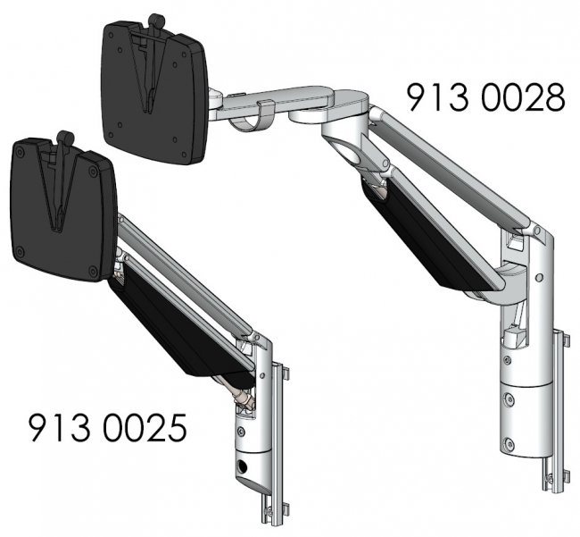 VESA Adapter, Schwenkarm, Ergolift, Monitor Wandhalterung, Monitor Tischhalterung, TV Lift, Monitorständer, Konferenzraum, Büro, Monitorhalterung Vollbeweglich, Monitor Arm Tischhalterung für Monitore, Bildschirme bis zu 27 Zoll, 8kg Belastbarkeit pro Arm