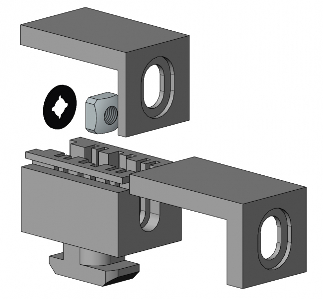 Scheibenblock, Distanzblock, Wellengitter, Flächenelement, Platten, Schreiben, Schutzeinhausung, einfassen, Klemmen, Dichten, Fixieren, Aluprofiltechnik