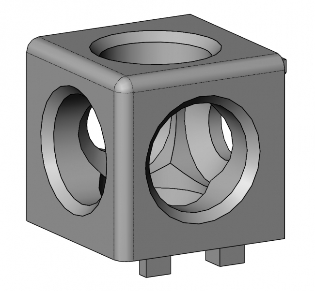Würfelverbinder für 3 Profile, Eckverbinder, Knotenverbinder Eckverbinder, Knotenverbinder, Rahmenverbinder, Gehäußeverbinder, Würfel, Außenverbinder, Verbinder, Verbindungselement